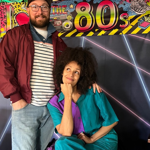 80’s Laser Photo Backdrop and I Love the 80’s Banner - Picture 6 of 7